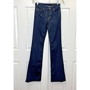 All Saints Women’s Flare Jeans Size 27 Blue Raw Indigo Dark Wash Denim Casual‎